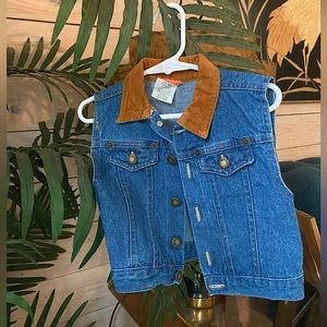 Vintage Hopscotch, denim vest. Unisex 18m